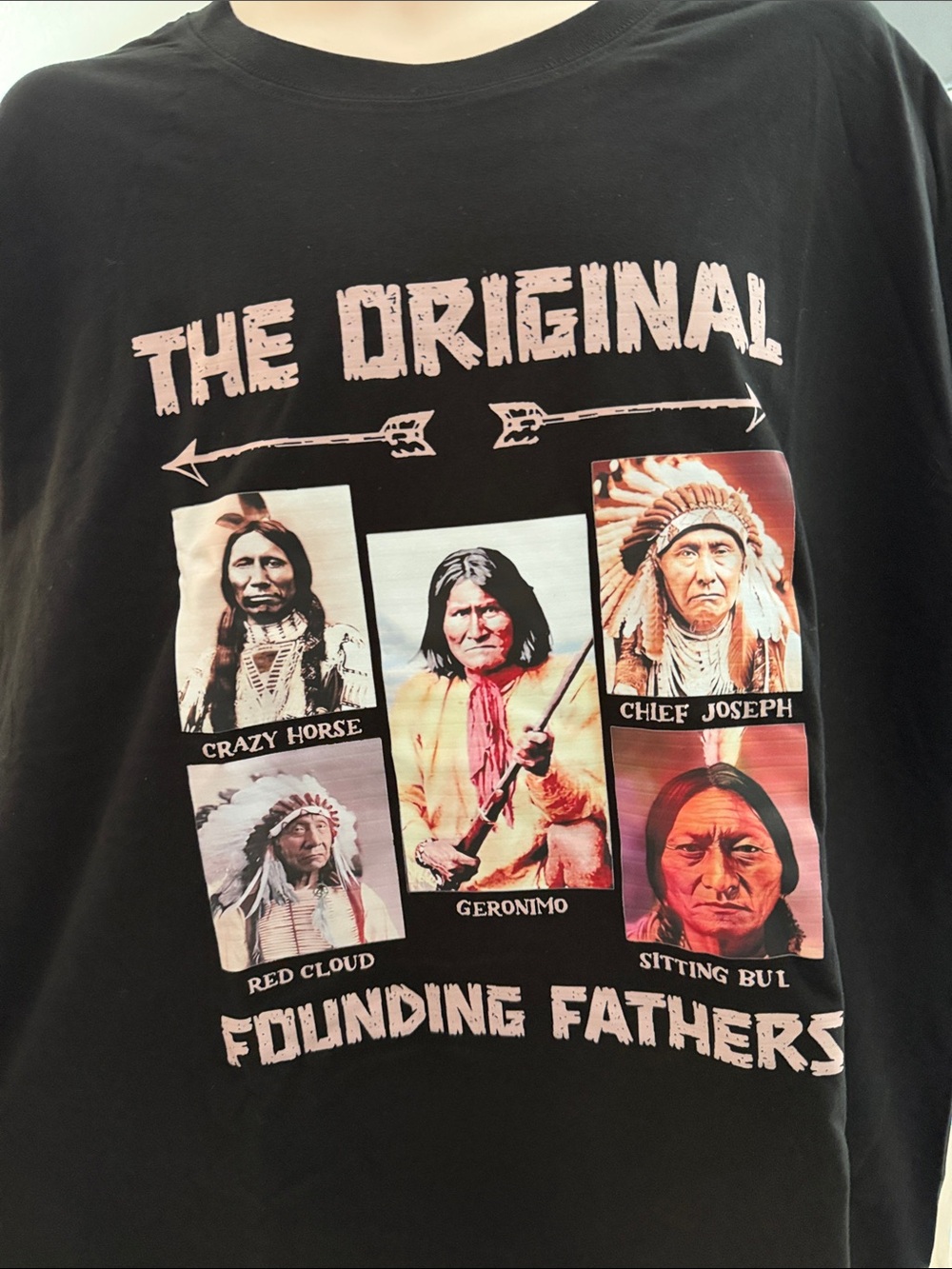 The Original Founding Fathers Graphic Tee - Black with Pink/Red Prints